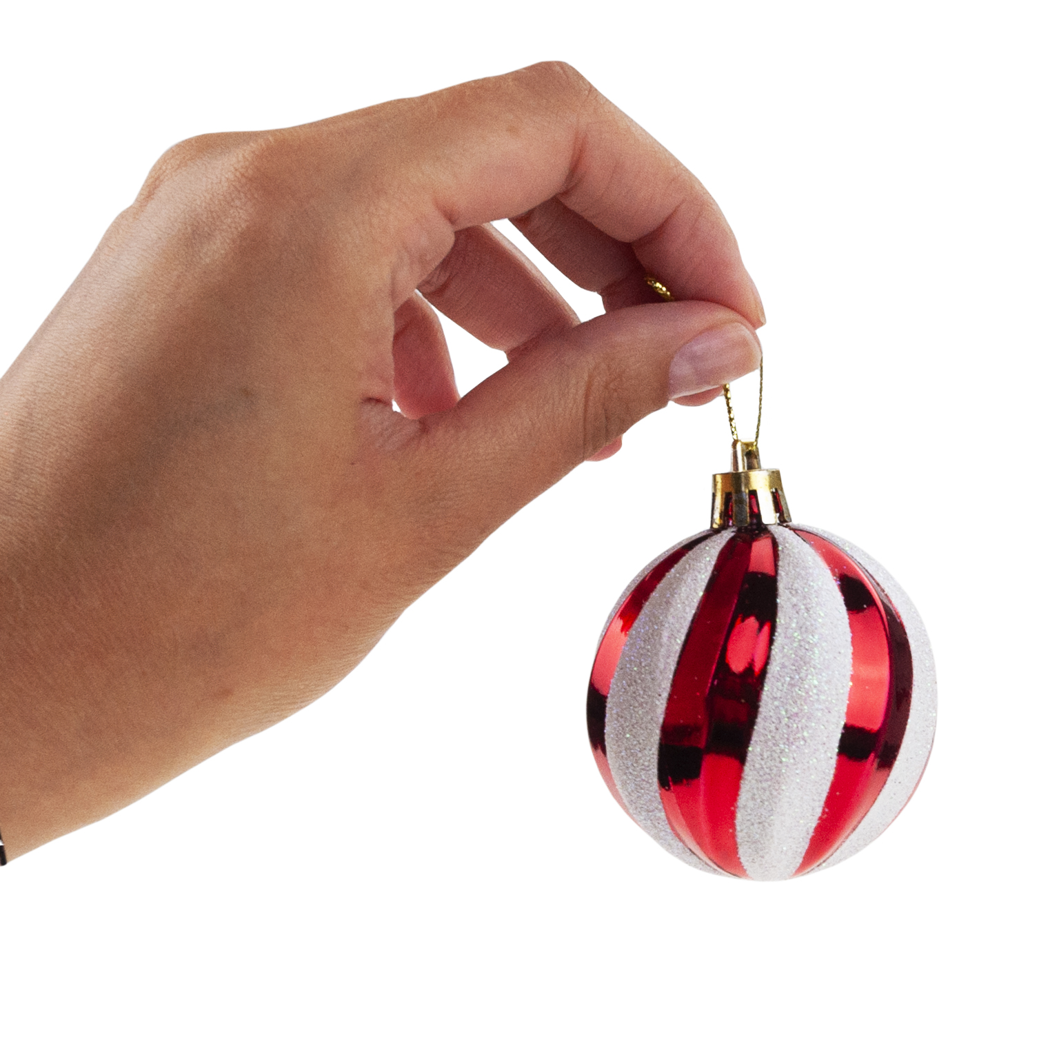 TG74340-4 DUŻY ZESTAW BOMBEK BOMBKI OZDOBY CHOINKOWE CZERWONE