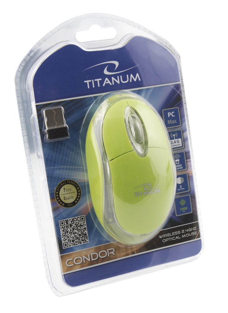 ES509Z CONDOR TITANUM MYSZKA BEZPRZEWODOWA USB ZIELONA zdjęcie 2