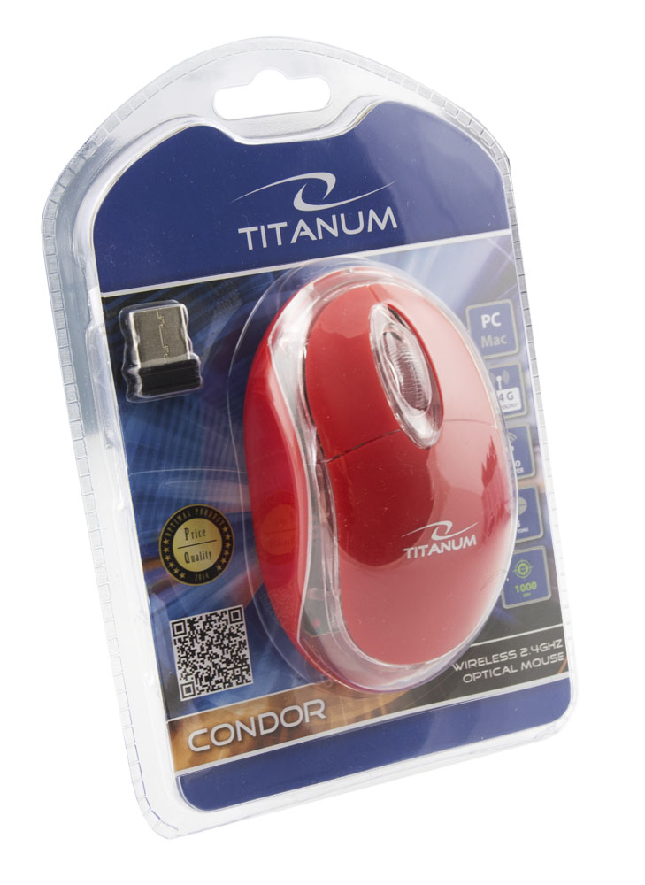 ES509C CONDOR TITANUM MYSZKA BEZPRZEWODOWA USB CZERWONA zdjęcie 2