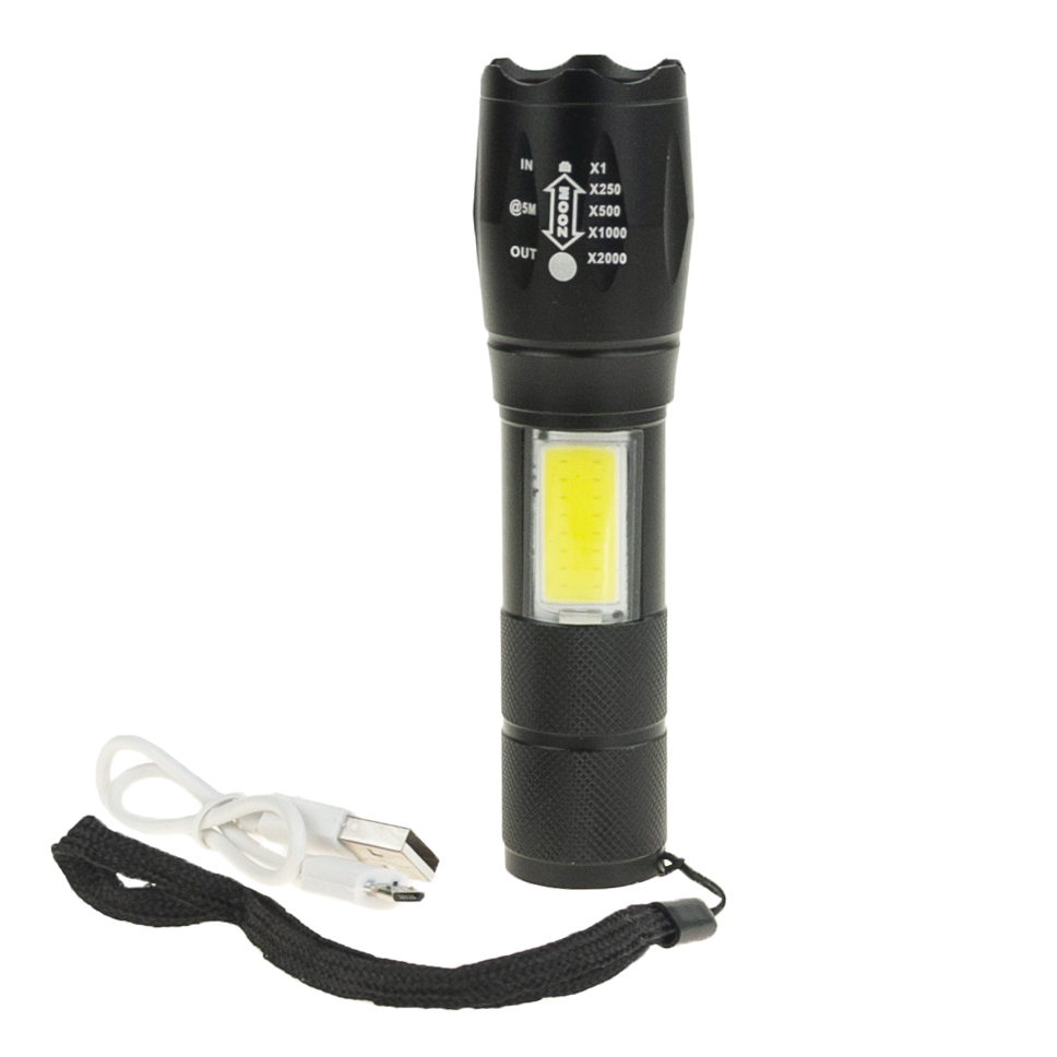 XA047 LATARKA TAKTYCZNA KIESZONKOWA LED ZOOM USB COBE zdjęcie 3