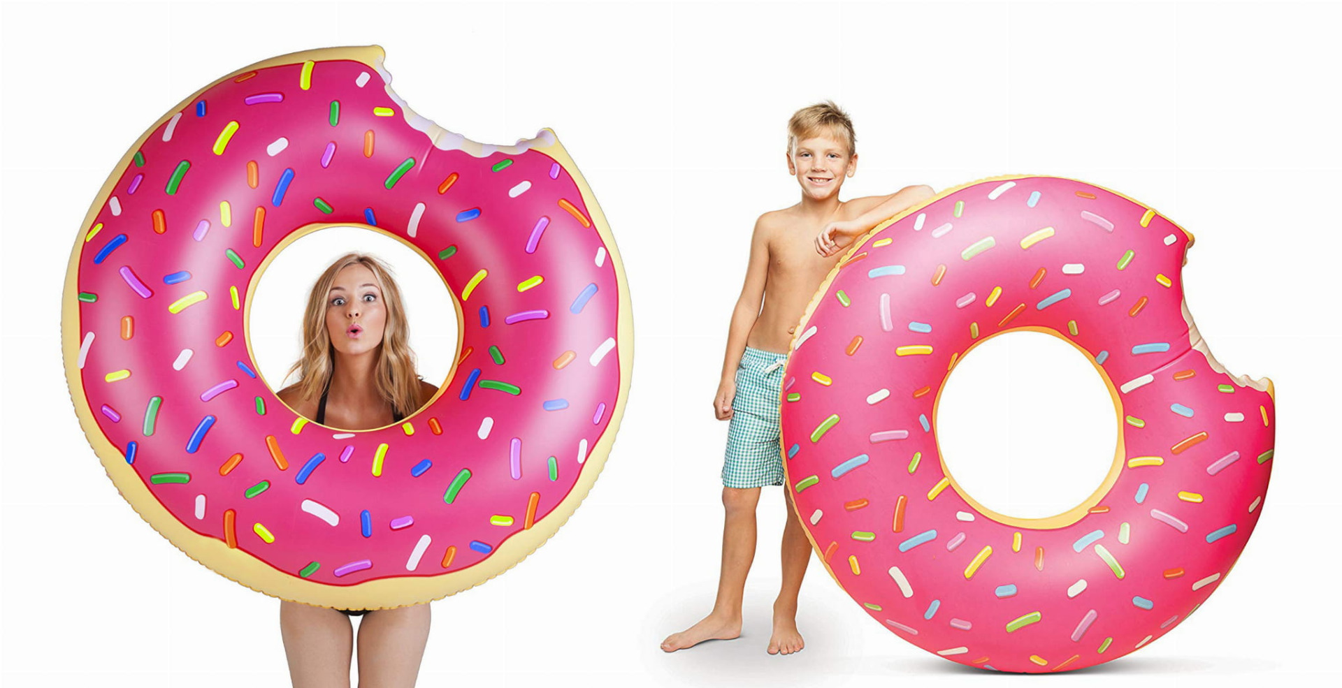 TG48122R KOŁO DMUCHANE PLAŻOWE PĄCZEK DONUT RÓŻOWE