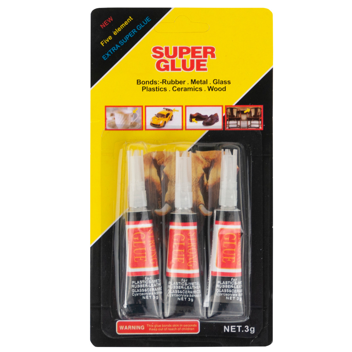 ZW45 KLEJ SUPER GLUE SUPER MOCNY KLEJ W ZESTAWIE 3SZT. zdjęcie 2